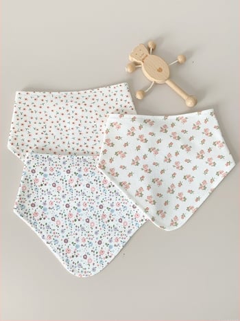 Háromszög alakú babaligab törölköző, dupla rétegű vízálló, 100% pamut (>95%), egyszínű mintázat, 0–3 éves korig, Cotton Baby Library.