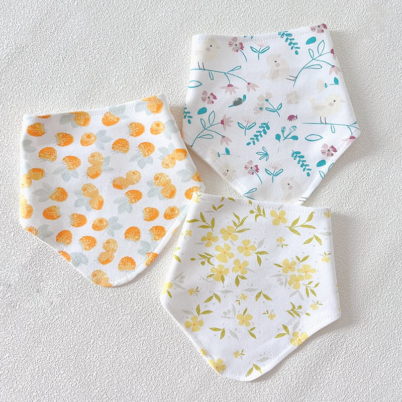 Háromszög alakú babaligab törölköző, dupla rétegű vízálló, 100% pamut (>95%), egyszínű mintázat, 0–3 éves korig, Cotton Baby Library.