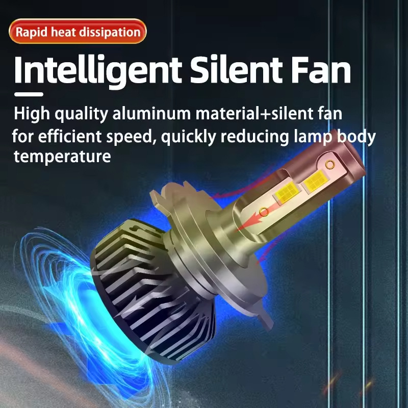 Automobilski LED far s kućištem od aluminijske legure — 55W, 12V, 6000K, 5.000–12.000 lm, 50.000 h; kompatibilno s H1/H7/H4/H11