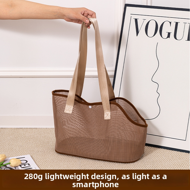 Чанта за домашни любимци през рамо, еднорамен дизайн, дишаща мрежа, Teslin материал, 500 г