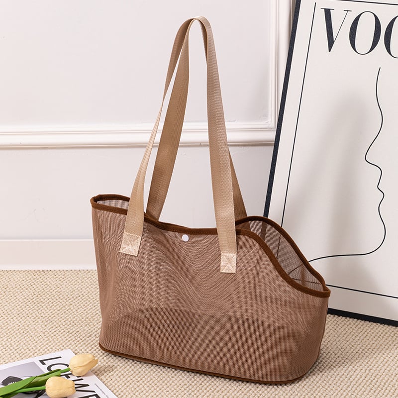 Чанта за домашни любимци през рамо, еднорамен дизайн, дишаща мрежа, Teslin материал, 500 г