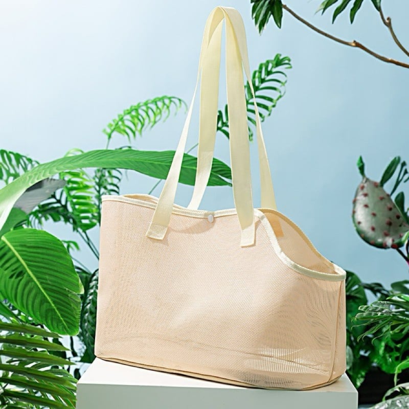 Чанта за домашни любимци през рамо, еднорамен дизайн, дишаща мрежа, Teslin материал, 500 г