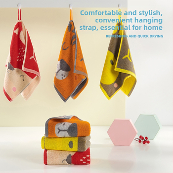 Dječji izvezeni mali ručnik za lice od 100% pamuka, jacquard tkanina, crtić dizajn, težina 50–80 g, Klasa A