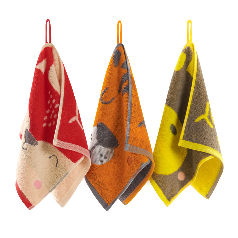 Dječji izvezeni mali ručnik za lice od 100% pamuka, jacquard tkanina, crtić dizajn, težina 50–80 g, Klasa A