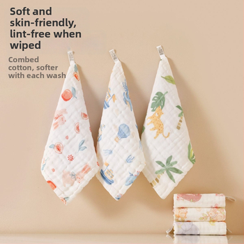 Baba szájkendő tiszta pamutból, újszülötteknek, rajzfilm mintával, 95% pamut, vízálló és szennyeződés-mentes