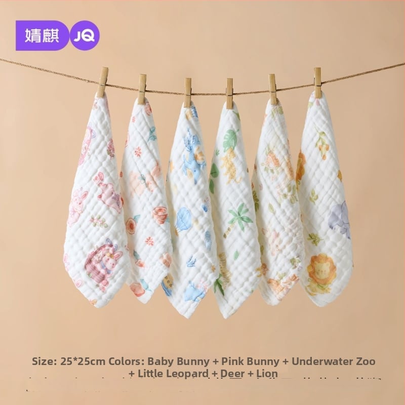 Baba szájkendő tiszta pamutból, újszülötteknek, rajzfilm mintával, 95% pamut, vízálló és szennyeződés-mentes