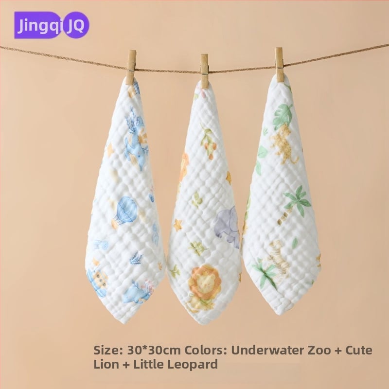 Baba szájkendő tiszta pamutból, újszülötteknek, rajzfilm mintával, 95% pamut, vízálló és szennyeződés-mentes