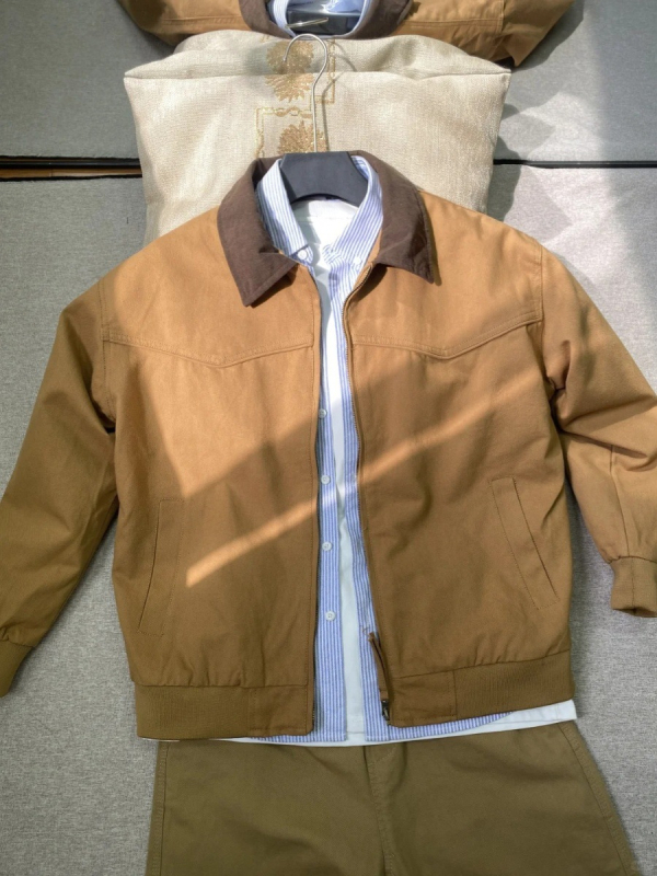 Khaki muška radna jakna s reverom, lagana kordurojna vanjska jakna za jesen i proljeće, vintage američki stil