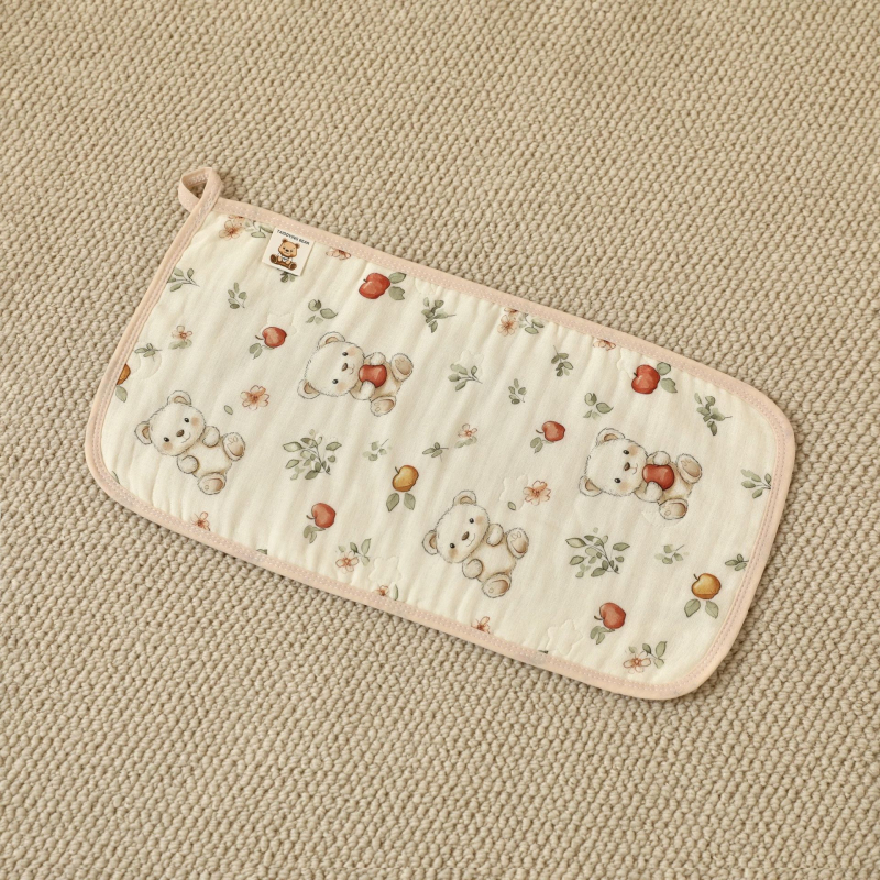 Baba arctörölköző tiszta pamut géz anyagból – négyzet alakú, újszülötteknek, uniszex, állatmintával