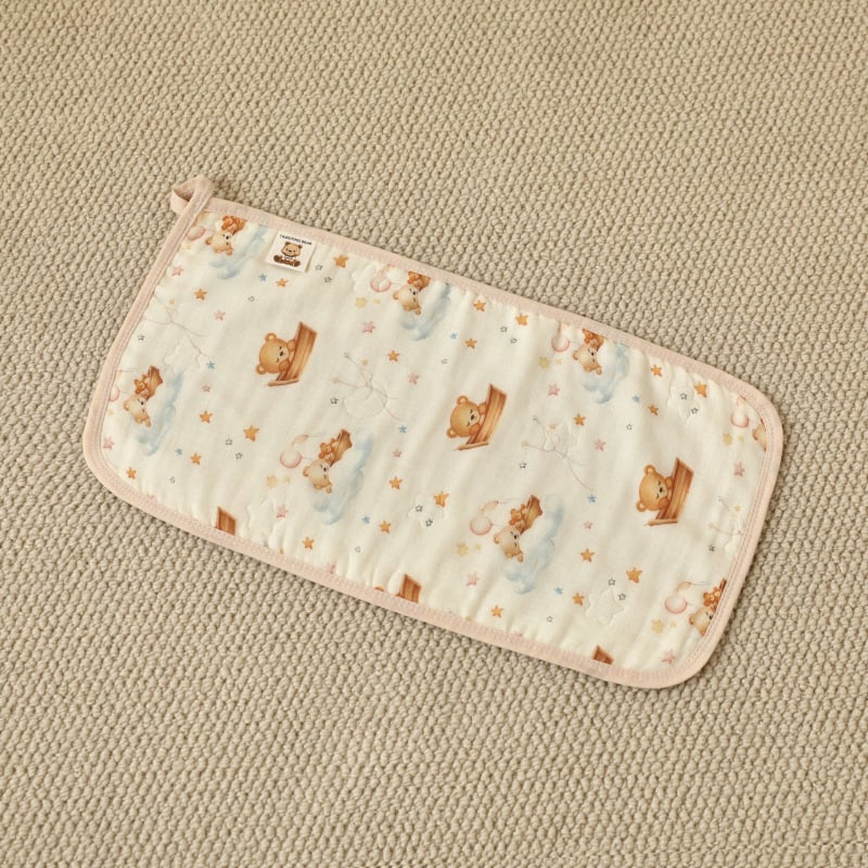 Baba arctörölköző tiszta pamut géz anyagból – négyzet alakú, újszülötteknek, uniszex, állatmintával