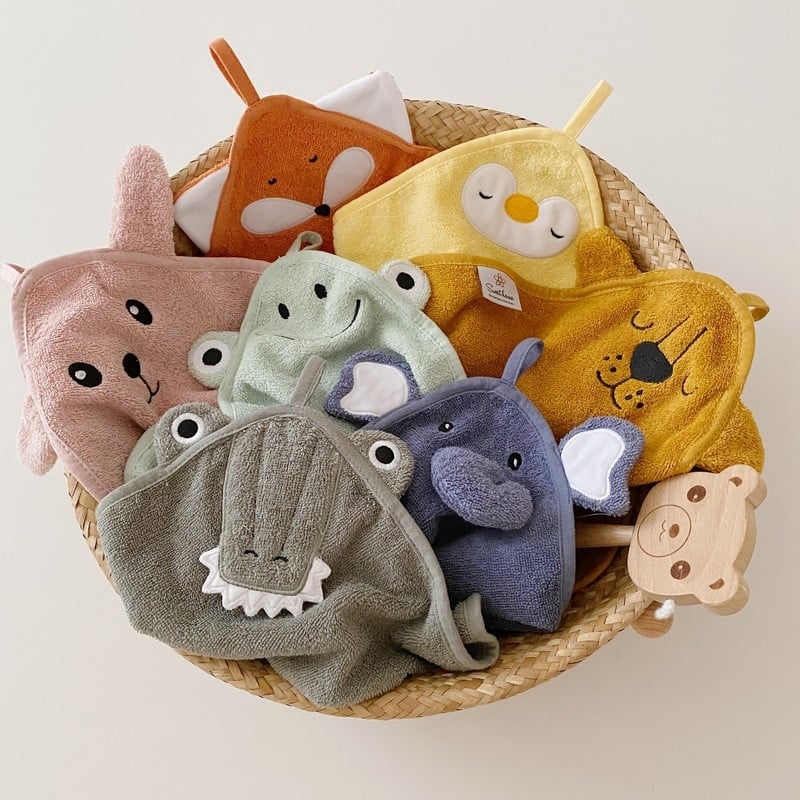 Dječji ručnik za kupanje i lice, 100% pamuk, 300–400 g, pređa 21, izvezeni i obrubljeni