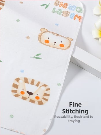 Domei Bean Baba Nyálkendő, 100% Pamut, Négyzetes, Vízfelvételre alkalmas, 0–3 éveseknek, Minták: Állatok, Rajzok, Virágok