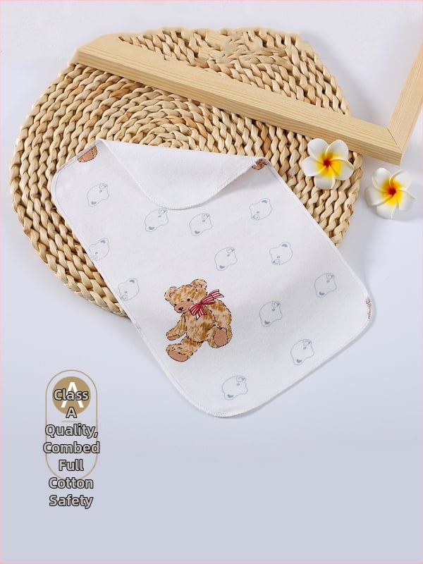 Domei Bean Baba Nyálkendő, 100% Pamut, Négyzetes, Vízfelvételre alkalmas, 0–3 éveseknek, Minták: Állatok, Rajzok, Virágok