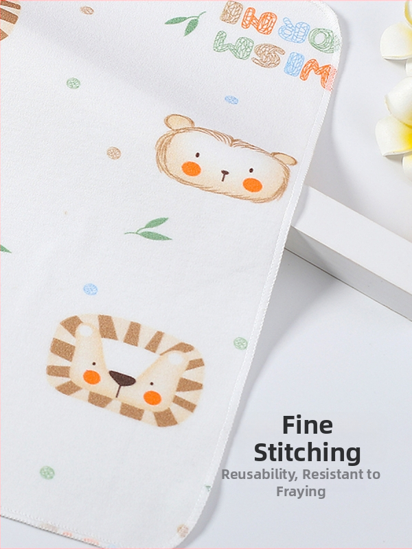 Domei Bean Baba Nyálkendő, 100% Pamut, Négyzetes, Vízfelvételre alkalmas, 0–3 éveseknek, Minták: Állatok, Rajzok, Virágok