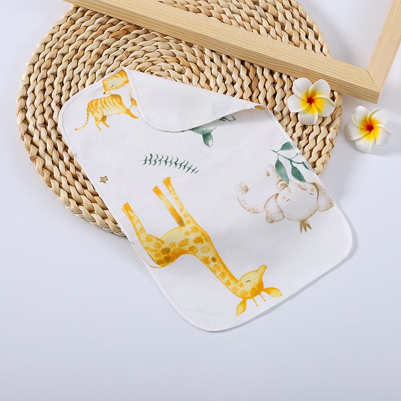 Domei Bean Baba Nyálkendő, 100% Pamut, Négyzetes, Vízfelvételre alkalmas, 0–3 éveseknek, Minták: Állatok, Rajzok, Virágok