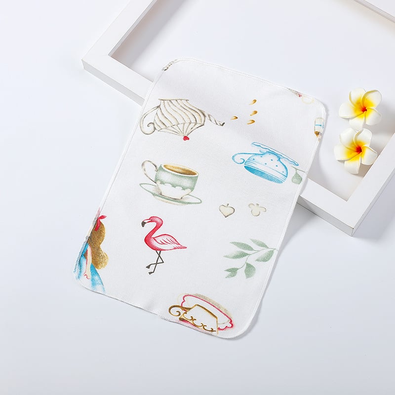 Domei Bean Baba Nyálkendő, 100% Pamut, Négyzetes, Vízfelvételre alkalmas, 0–3 éveseknek, Minták: Állatok, Rajzok, Virágok