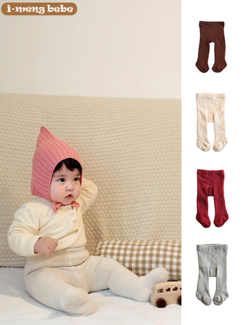 Uniszex gyerekeknek készült vastag zokni, egyszínű, 89% pamut, őszi–téli szezonra, sík kötés 12–14 tű