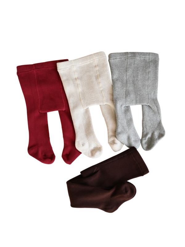 Uniszex gyerekeknek készült vastag zokni, egyszínű, 89% pamut, őszi–téli szezonra, sík kötés 12–14 tű