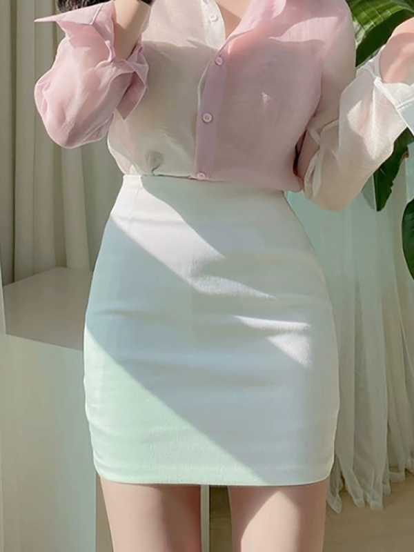 Visoko podignuta bodycon suknja, pamuk-elastan smjesa, elastična, uredski stil, ljeto 2025