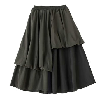 Mrežasta suknja s nepravilnim krojem, srednja duljina, uredski stil