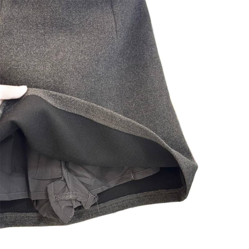 A-linijska vunena suknja s visokim strukom, zatvaračem, 90-95% poliestera