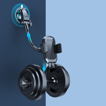 Държател за мобилен телефон за автомобил с вакуумна стойка и удължена рама, универсално съвместим за стъклено табло и приборен панел