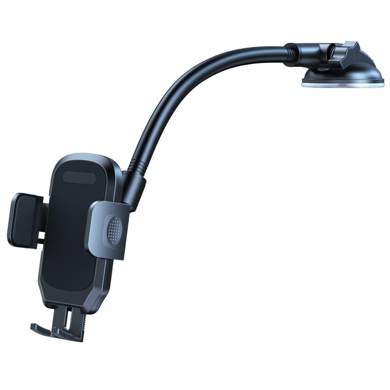 Държател за мобилен телефон за автомобил с вакуумна стойка и удължена рама, универсално съвместим за стъклено табло и приборен панел