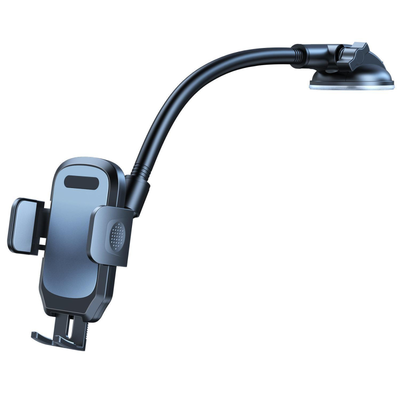 Държател за мобилен телефон за автомобил с вакуумна стойка и удължена рама, универсално съвместим за стъклено табло и приборен панел