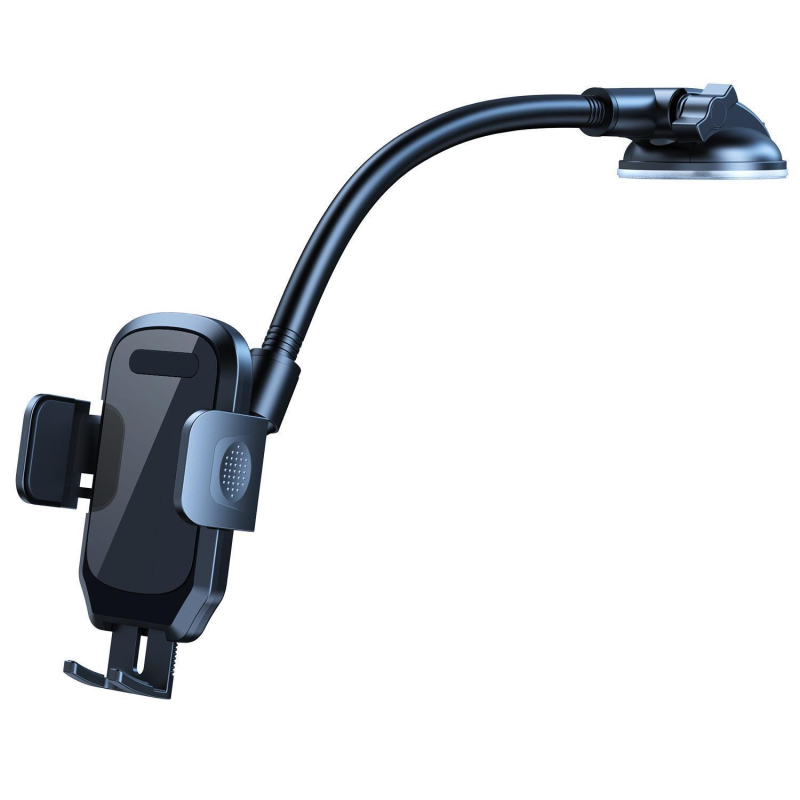 Държател за мобилен телефон за автомобил с вакуумна стойка и удължена рама, универсално съвместим за стъклено табло и приборен панел