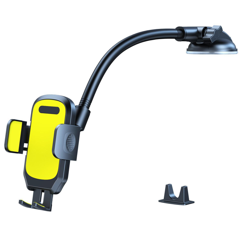 Държател за мобилен телефон за автомобил с вакуумна стойка и удължена рама, универсално съвместим за стъклено табло и приборен панел