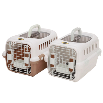 Чанта за домашни любимци за котки и малки кучета със прозорец, автомобилно монтирана котешка чанта, преносима клетка за зайци — ПП/ABS; капацитет до 7,5 кг; твърда конструкция