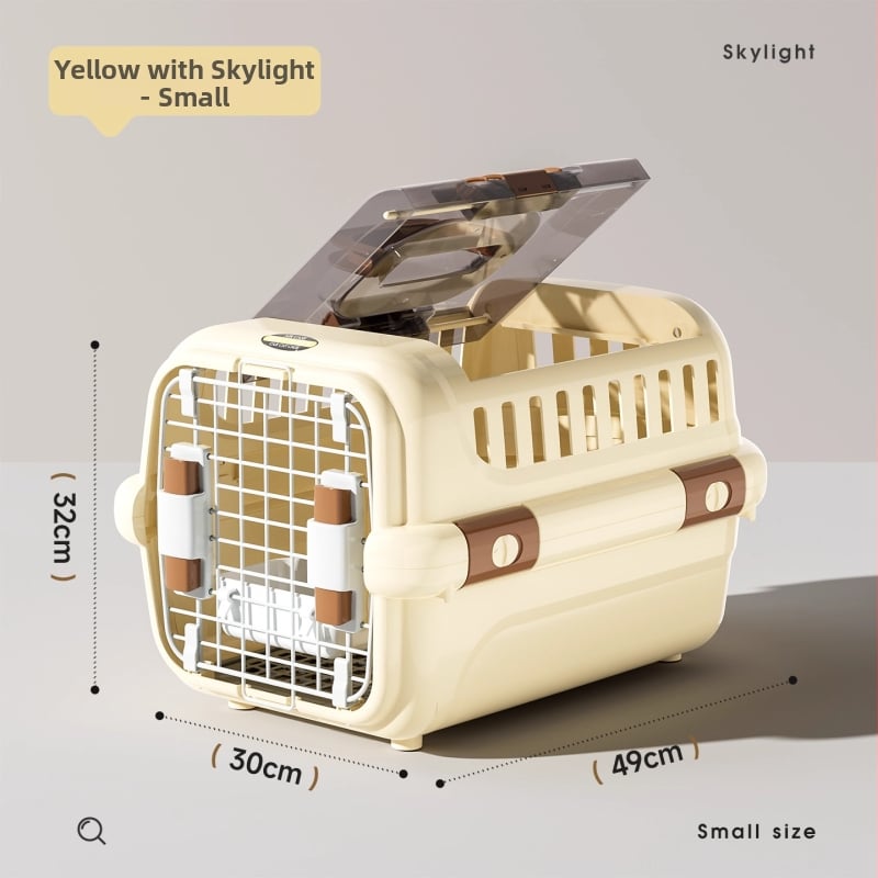 Чанта за домашни любимци за котки и малки кучета със прозорец, автомобилно монтирана котешка чанта, преносима клетка за зайци — ПП/ABS; капацитет до 7,5 кг; твърда конструкция