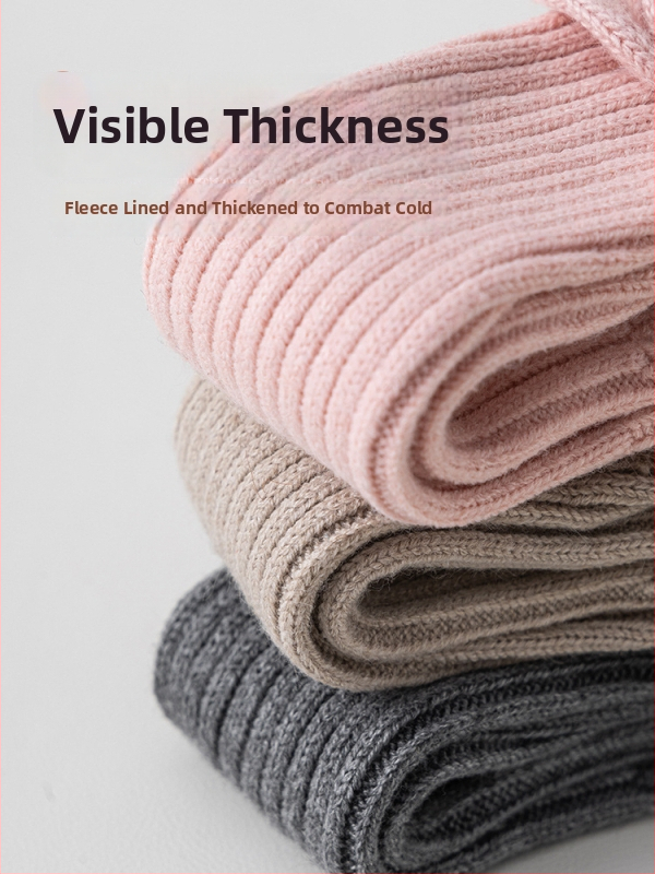 Dječje leg warmers za djevojčice, debeli i topli, jacquard pleteni, dugi tubularni kroj, jednobojni