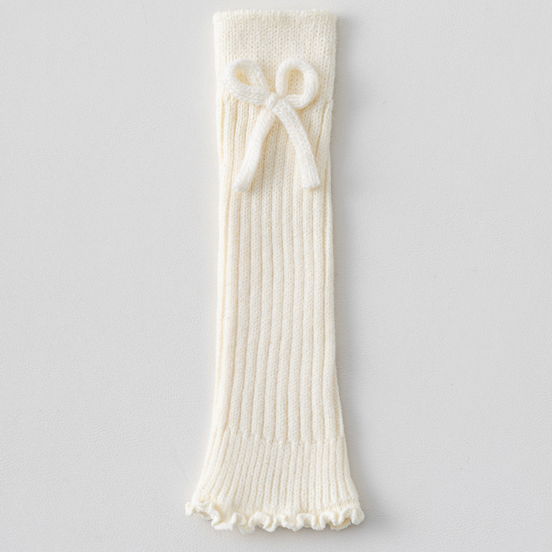Dječje leg warmers za djevojčice, debeli i topli, jacquard pleteni, dugi tubularni kroj, jednobojni