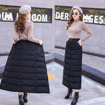 Ženska zimska suknja, novi jesen-zimski model, debela punjena down-cotton tkanina, midi do dugog, jednostavan stil