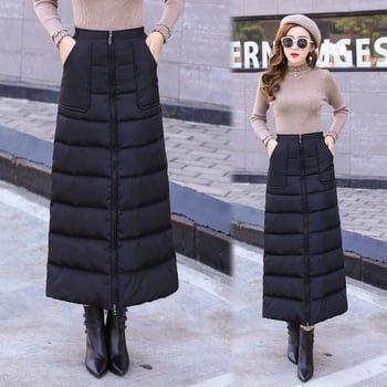 Ženska zimska suknja, novi jesen-zimski model, debela punjena down-cotton tkanina, midi do dugog, jednostavan stil