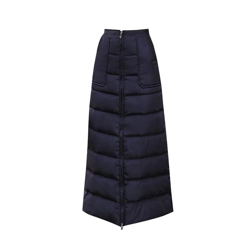 Ženska zimska suknja, novi jesen-zimski model, debela punjena down-cotton tkanina, midi do dugog, jednostavan stil