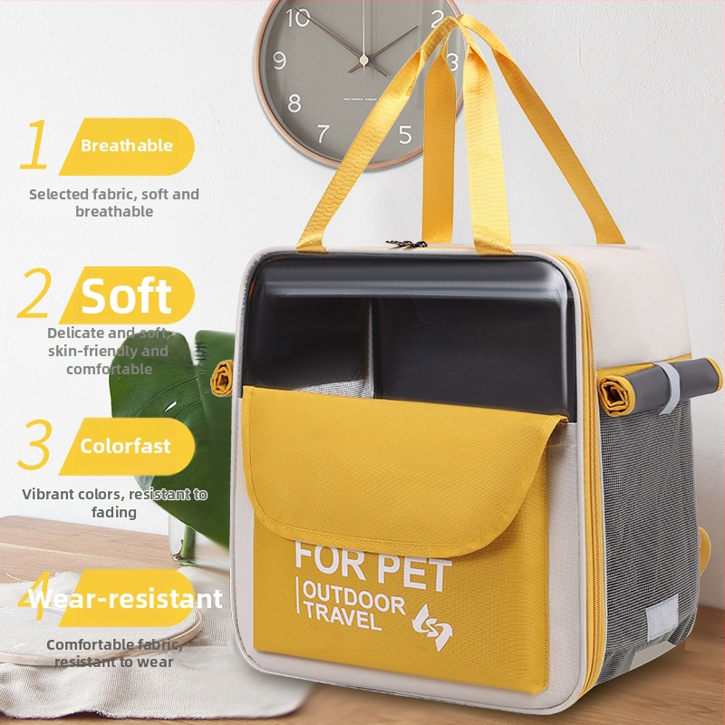 Чанта за домашни любимци от Oxford плат, голям капацитет 10, карикатурен принт, преносима с единична презрамка