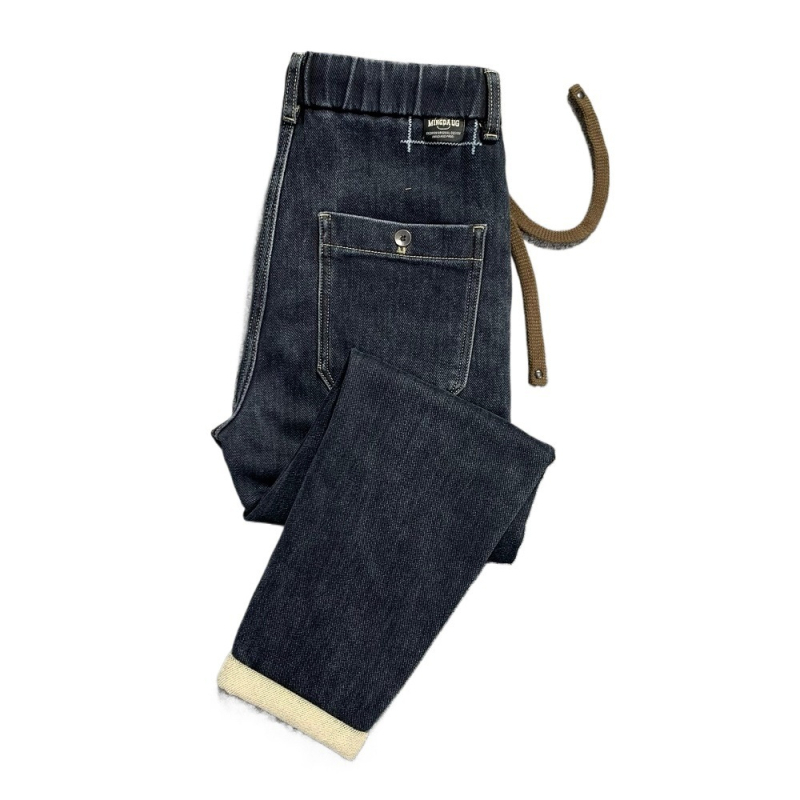 Muške traperice – ravnog kroja, srednji struk, elastični pojas sa štrikom, pamuk denim, mikroelastičnost