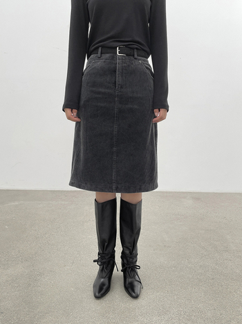Love and Nancy Thirteen Lines 2025 zima Corduroy ravna midi suknja za žene jednobojna vintage distressed