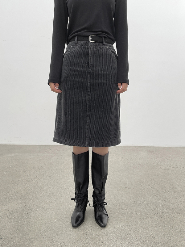 Love and Nancy Thirteen Lines 2025 zima Corduroy ravna midi suknja za žene jednobojna vintage distressed