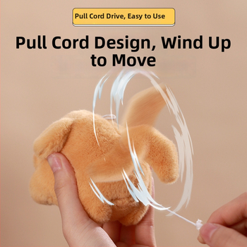 Lejier Плюшено кученце: подвижна опашка и звук, талисман за раница, полиестер с пълнеж PP памук