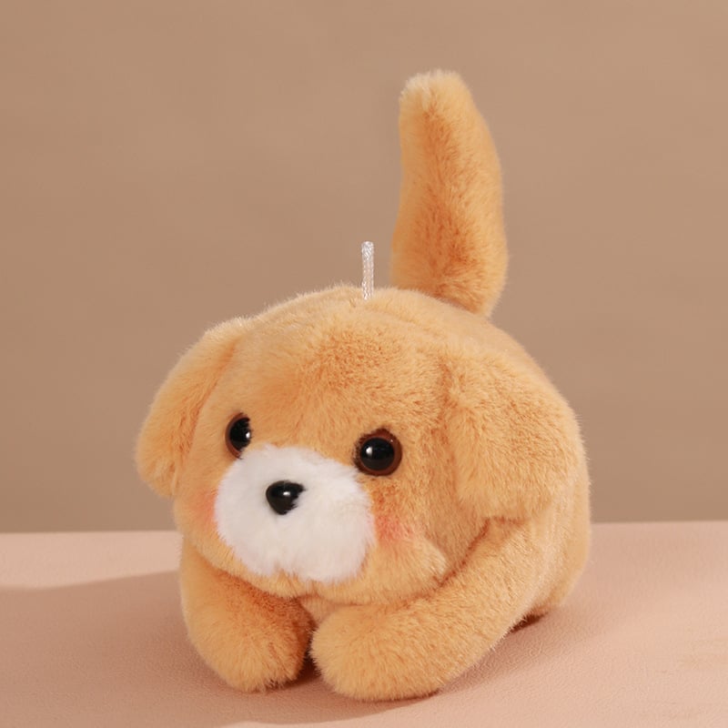 Lejier Плюшено кученце: подвижна опашка и звук, талисман за раница, полиестер с пълнеж PP памук