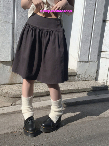 eihey A-linijska midi plisirana suknja — korejski retro stil pupoljak cvijeta, proljeće 2025