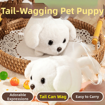 Плюшена кучешка кукла - къса плюшена козина, пълнеж PP памук, полиестерно влакно, за възраст 14+