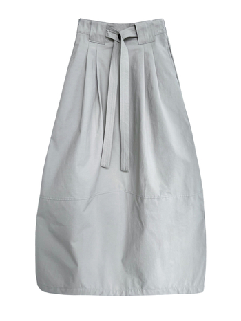 Lantern suknja srednje duljine, japansko-korejski ležerni stil, pamuk-nylon smjesa (50-70% pamuka, 30-50% najlona), tkanina s naborkama