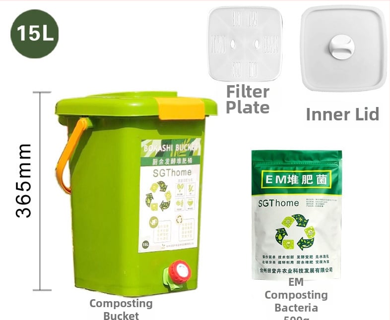Manxiu Plastična kanta za kompost Bokashi s EM bakterijama