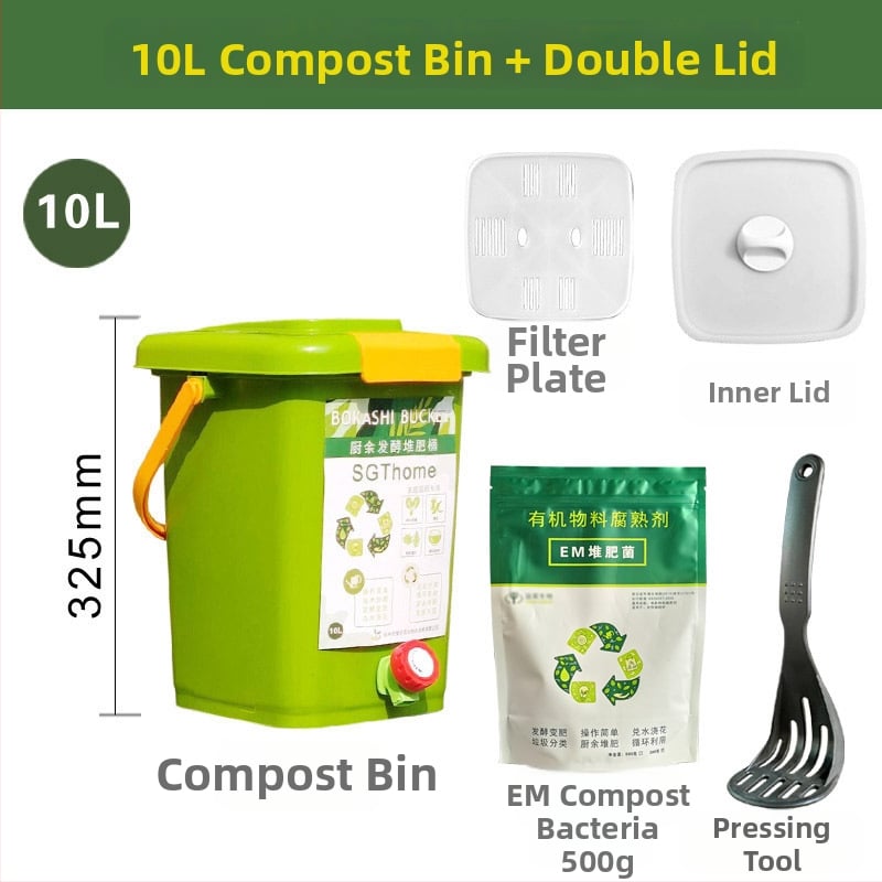 Manxiu Plastična kanta za kompost Bokashi s EM bakterijama
