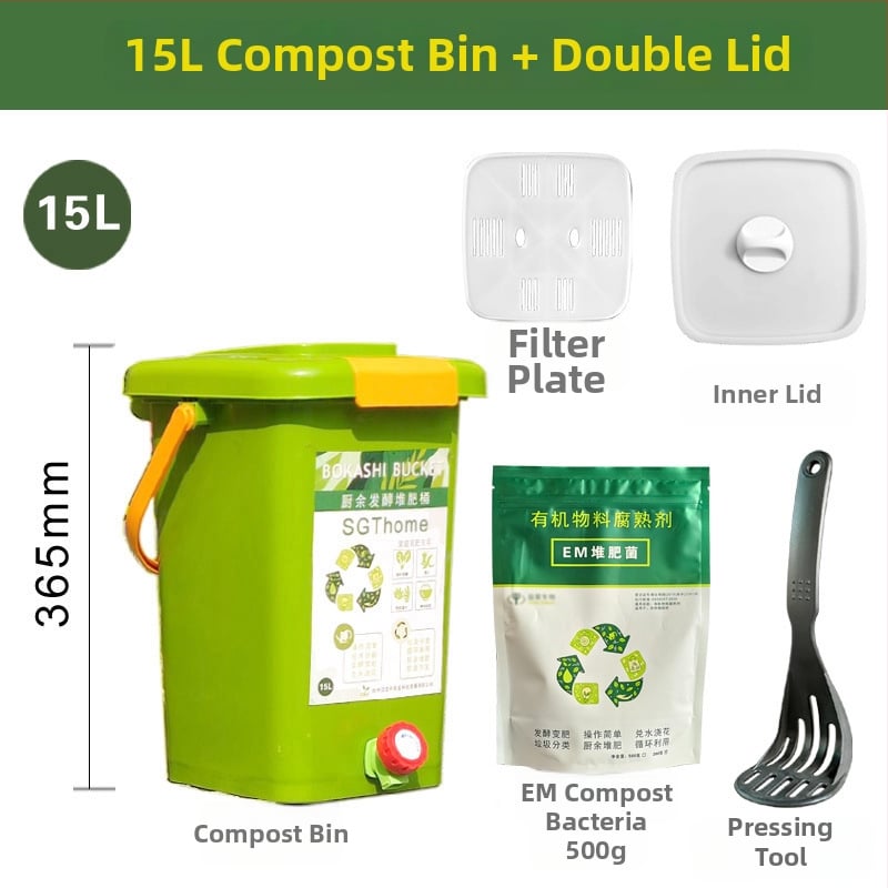 Manxiu Plastična kanta za kompost Bokashi s EM bakterijama