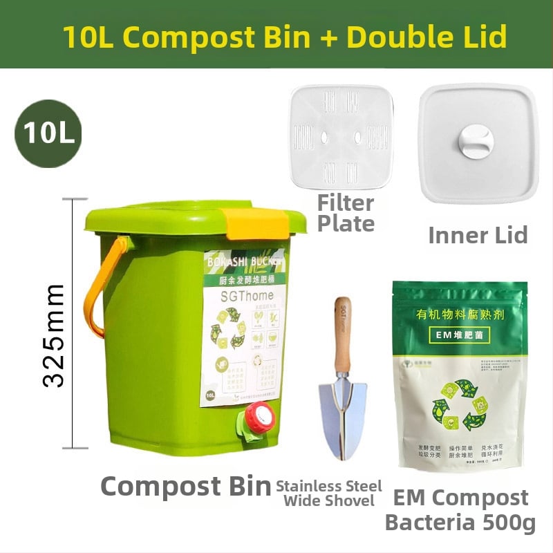 Manxiu Plastična kanta za kompost Bokashi s EM bakterijama